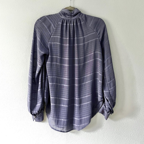 Feather Bone by Anthropologie Marietta Blouse High Neck Rhinestone Buttons - Picture 2 of 7